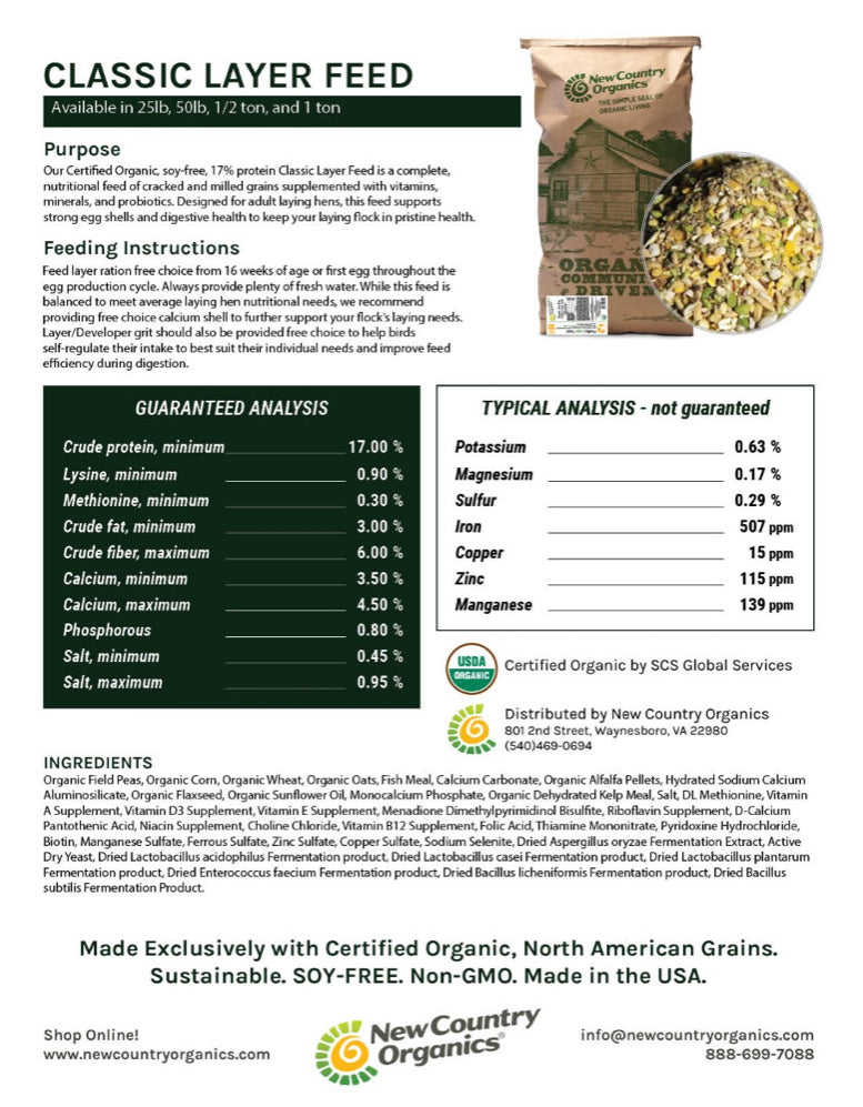 Organic Classic Grind Layer Feed, 50lbs image 4