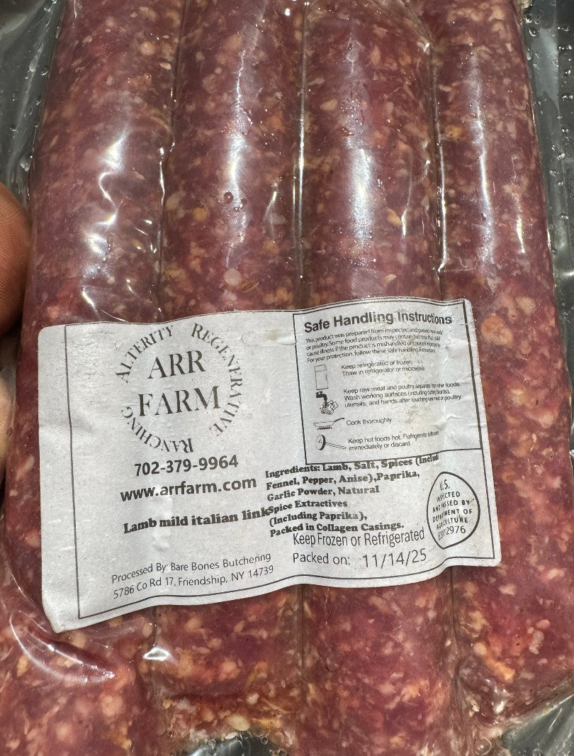 💯 Grass Fed Lamb Links Mild Italian