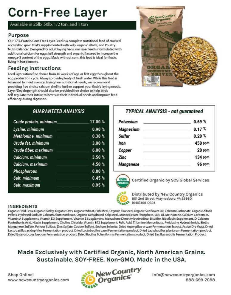 Organic Corn-Free Layer Feed, 50lbs image 4