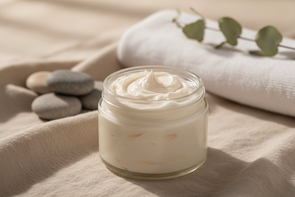no glass needs to be full of tallow moisturizer and it needs to be prominent in the picture 